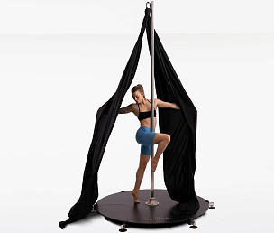 Lupit Aerial silk for stage, Soft black  7m