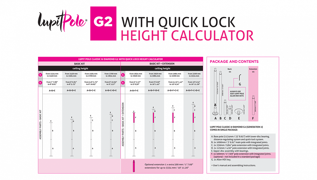 What is the maximum ceiling height for the Home Classic G2 pole?