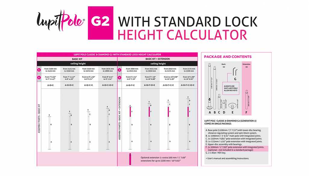 What is the maximum ceiling height for the Home Classic G2 pole?
