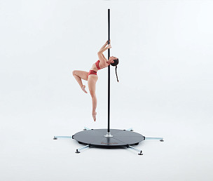 Lupit pole stage, quick lock, black long legs 45mm, integrated silk mount