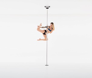 Lupit permanent studio champion pole, one piece, ceiling mount, stainless steel, 45mm