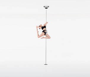 Lupit permanent studio champion pole, one piece, ceiling mount, chrome, 45mm