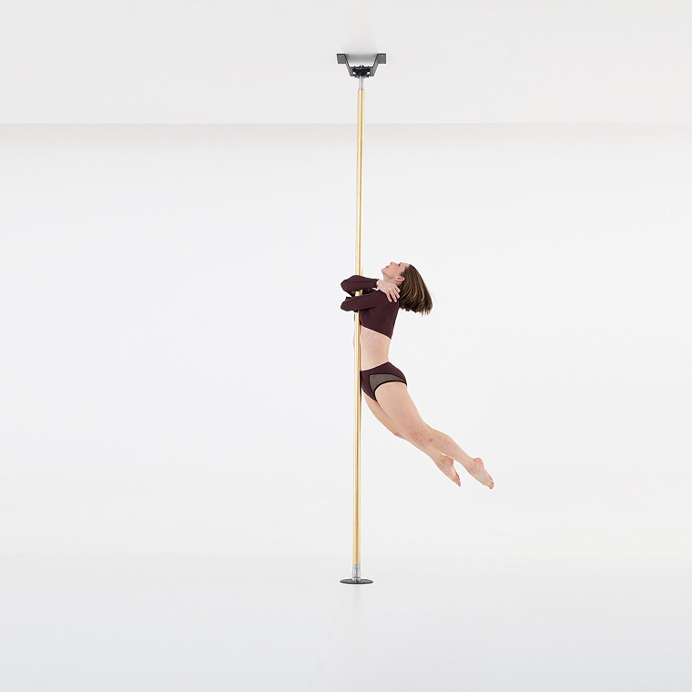 Lupit permanent studio champion pole, one piece, ceiling mount, brass, 45mm