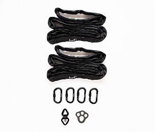Aerial cube rigging set (1x swivel, 4x carabin, 1x paw plate, 2x round sling 2m