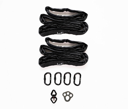 Aerial cube rigging set (1x swivel, 4x carabin, 1x paw plate, 2x round sling 2m