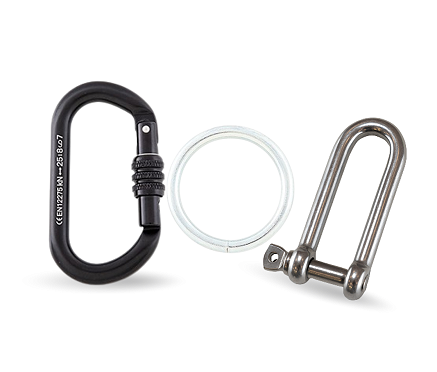 LUPIT Aerial stage silk rigging set (1x carabiner + 1x O ring + 1x shackle)