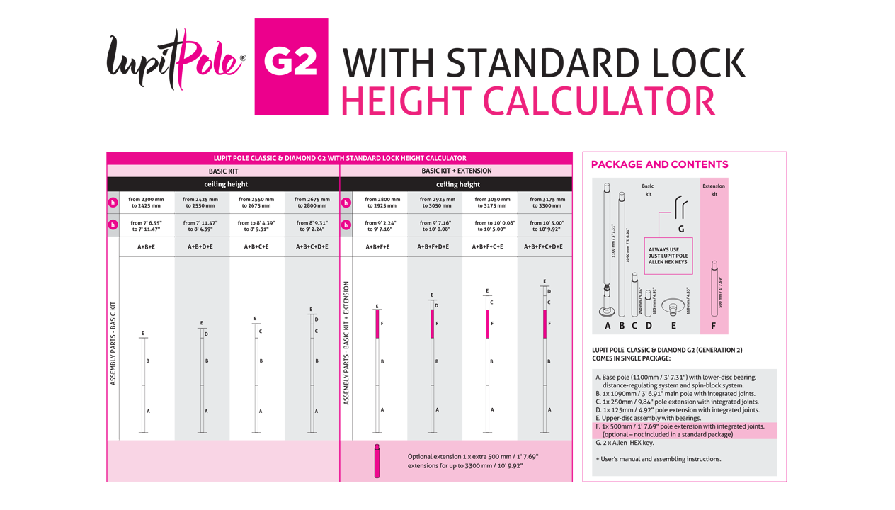 Home pole Classic G2, Powder coated, BLACK 45 I Lupit pole
